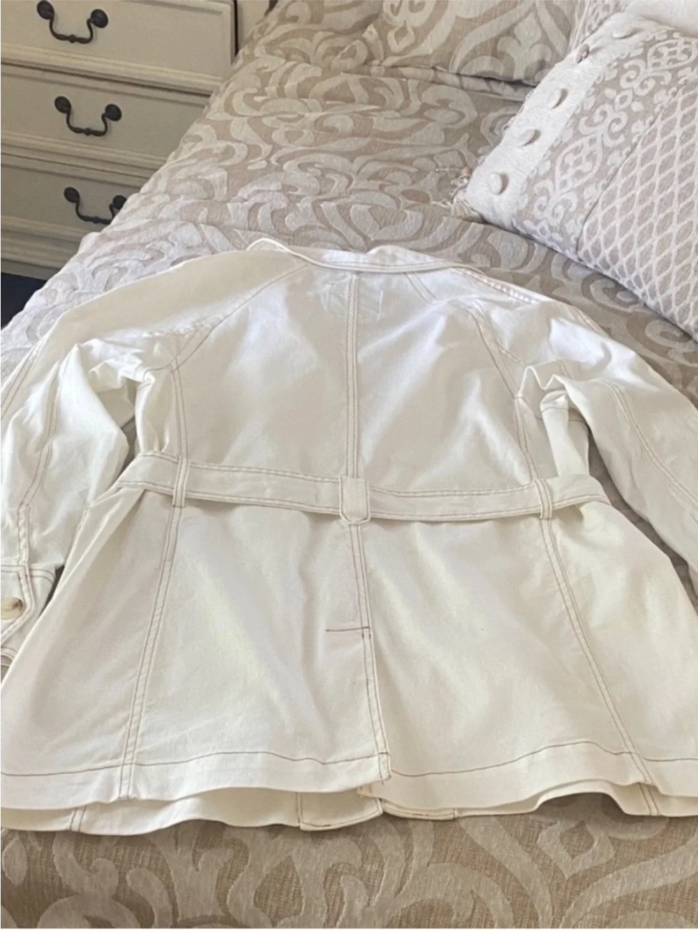 Bagatelle Belted Utility Jacket Cream Neutral Fall Coat - Picture 7 of 15